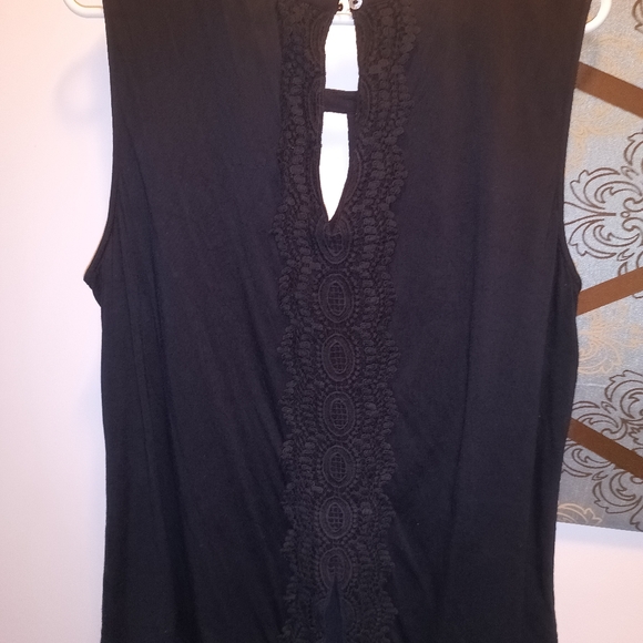 EUC Pale Sky Black sleeveless top 2X - Picture 3 of 4